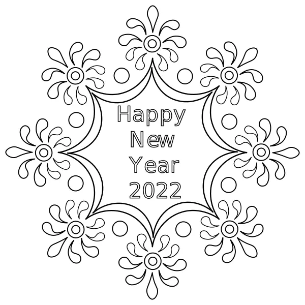 Mandala – Szczęśliwego Nowego Roku 2022 | Kolorowanki online dla dzieci