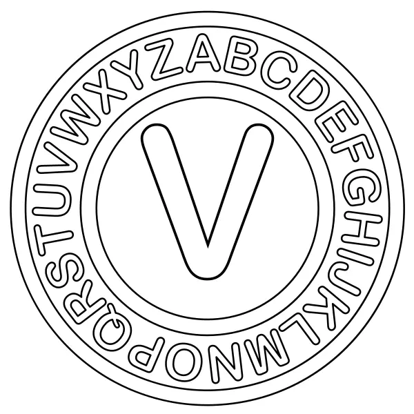 Litera V | Kolorowanki online dla dzieci