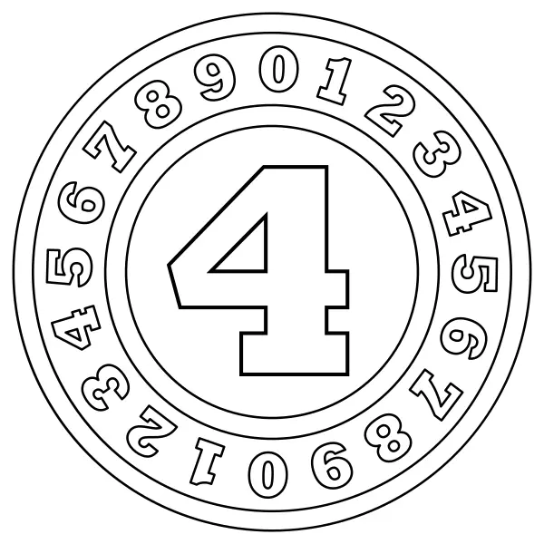 Numer 4 | Kolorowanki online dla dzieci