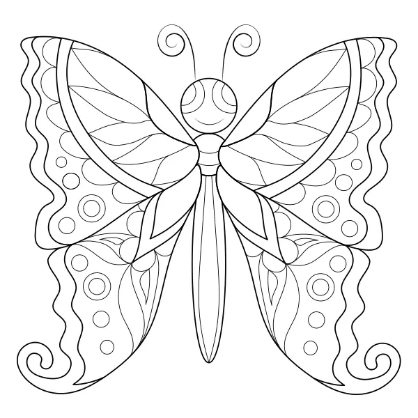Mandala – motyl | Kolorowanki online dla dzieci