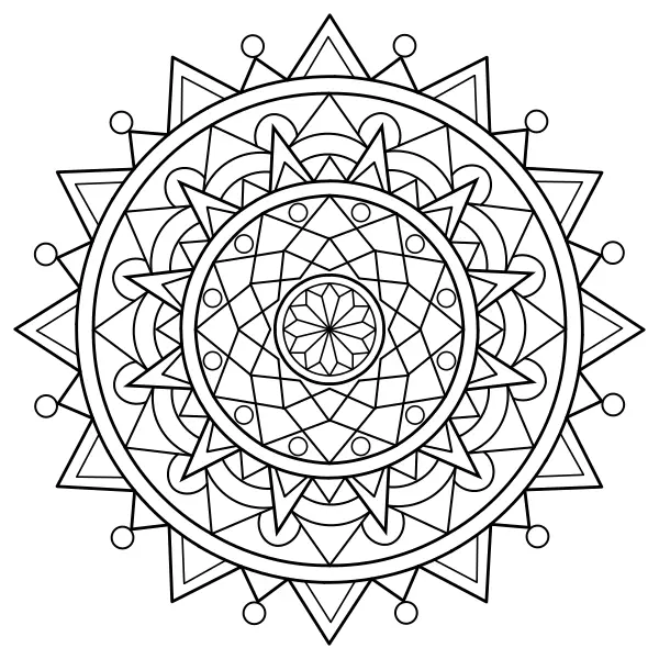 Trójkątna mandala | Kolorowanki online dla dzieci