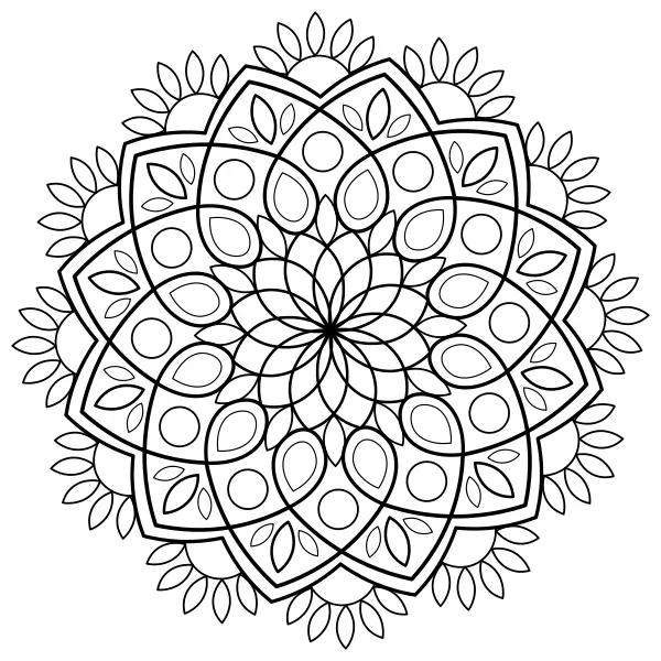 Mandala z płatków | Kolorowanki online dla dzieci