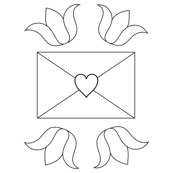 List miłosny nr 2 | Kolorowanki online dla dzieci