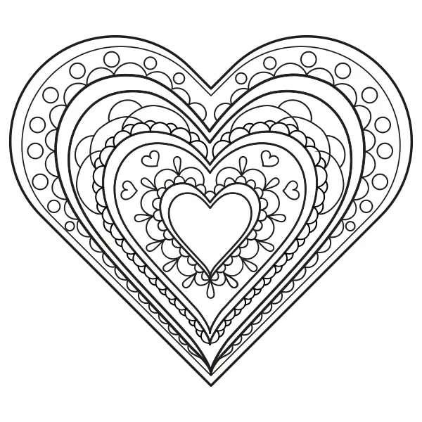 Mandala serca | Kolorowanki online dla dzieci