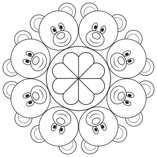 Mandala – Pluszaki | Kolorowanki online dla dzieci