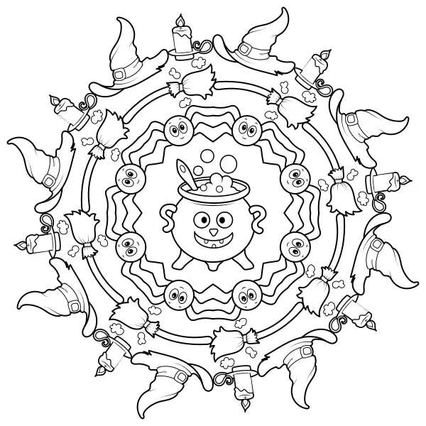 Mandala na Halloween | Kolorowanki online dla dzieci