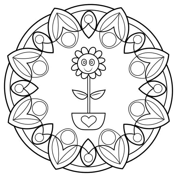 Mandala ze słoneczników | Kolorowanki online dla dzieci