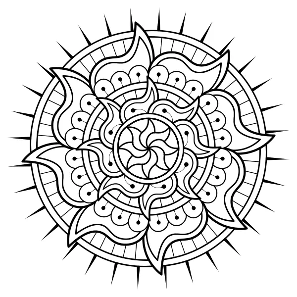 Mandala słoneczna | Kolorowanki online dla dzieci