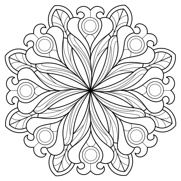 Kwiatowa mandala | Kolorowanki online dla dzieci