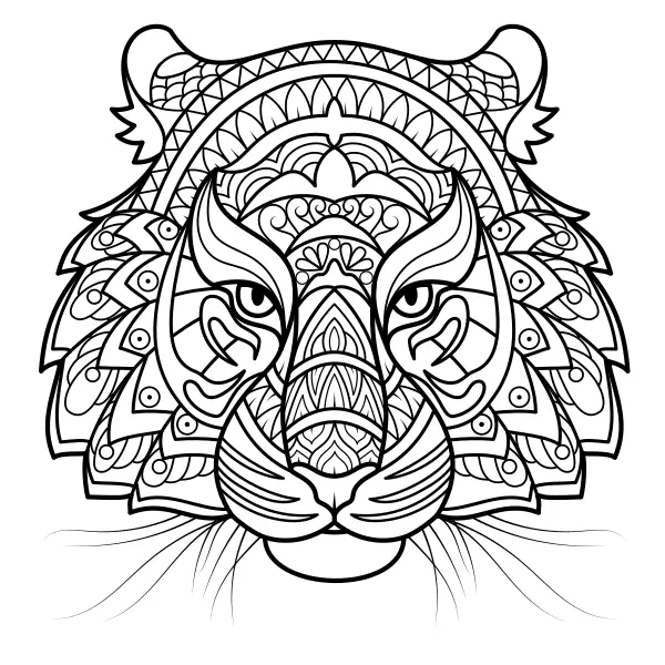 Mandala – Tygrys | Kolorowanki online dla dzieci
