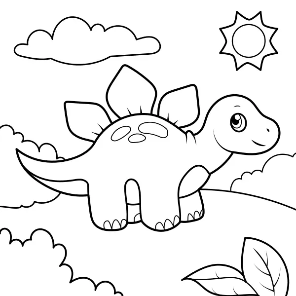 Dinozaur – mały stegozaur | Kolorowanki online dla dzieci