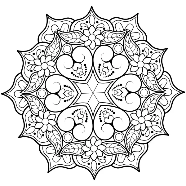 Romantyczna mandala | Kolorowanki online dla dzieci