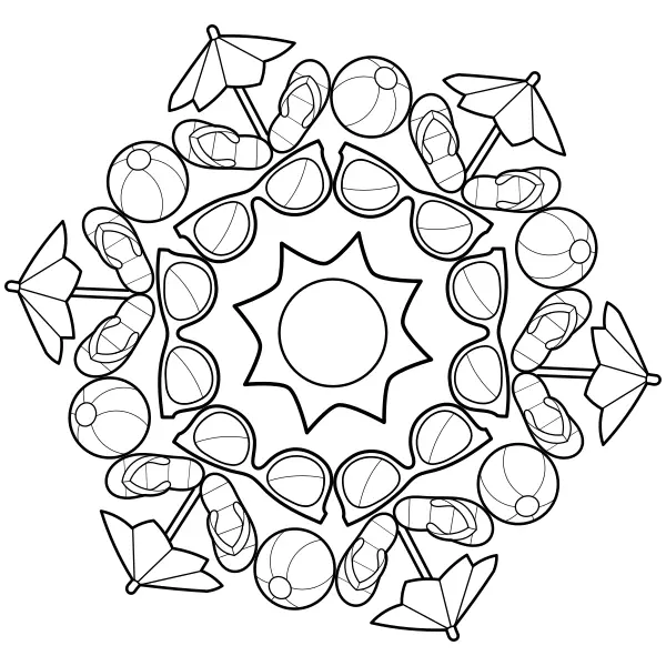 Letnia mandala | Kolorowanki online dla dzieci