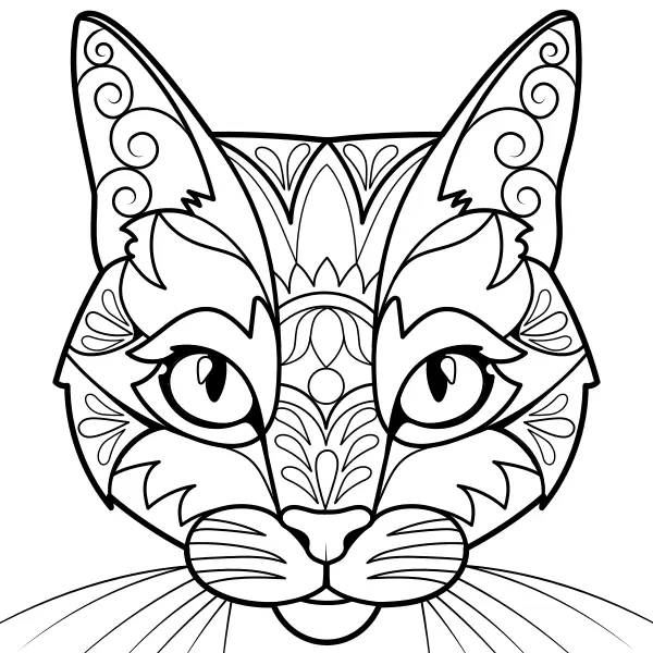 Mandala – Kot | Kolorowanki online dla dzieci