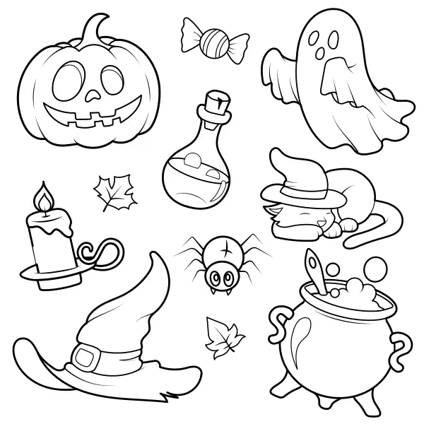 Motywy halloweenowe | Kolorowanki online dla dzieci