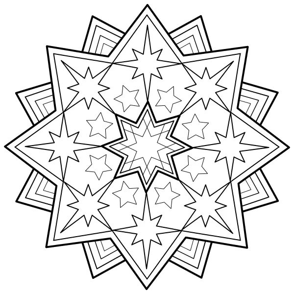 Mandala – Gwiazda | Kolorowanki online dla dzieci