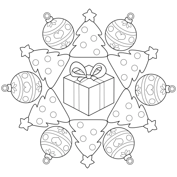 Świąteczna mandala | Kolorowanki online dla dzieci