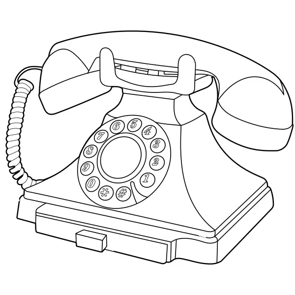 Telefon w stylu retro | Kolorowanki online dla dzieci