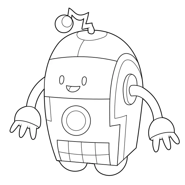 Zaokrąglony robot | Kolorowanki online dla dzieci