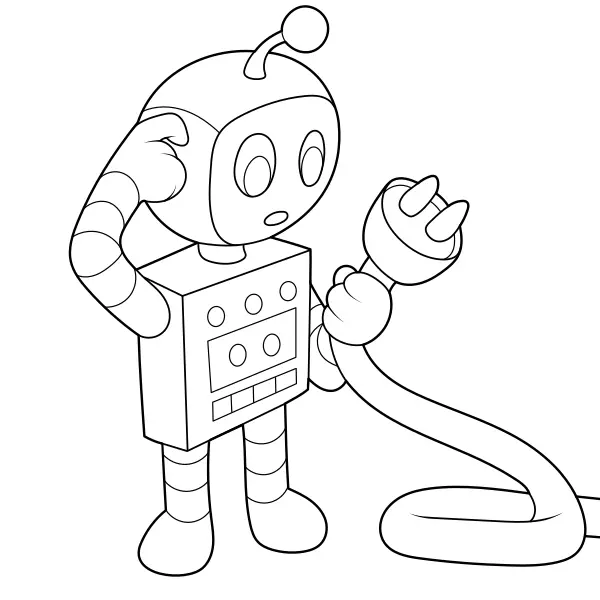 Robot z wtyczką | Kolorowanki online dla dzieci