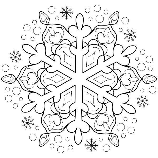 Zimowa mandala | Kolorowanki online dla dzieci