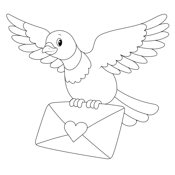 Gołąb z listem | Kolorowanki online dla dzieci