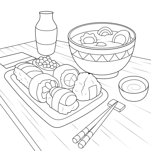 Sushi | Kolorowanki online dla dzieci