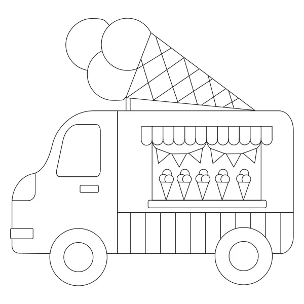 Furgonetka z lodami | Kolorowanki online dla dzieci