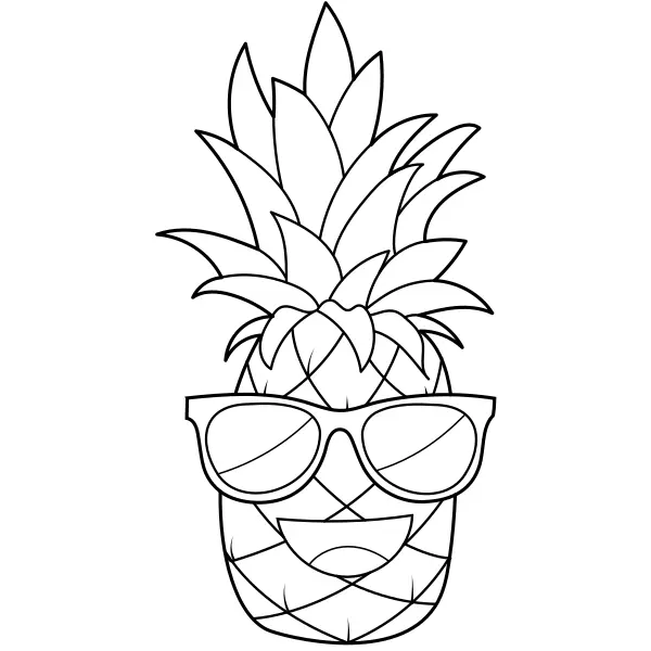 Szczęśliwy ananas | Kolorowanki online dla dzieci
